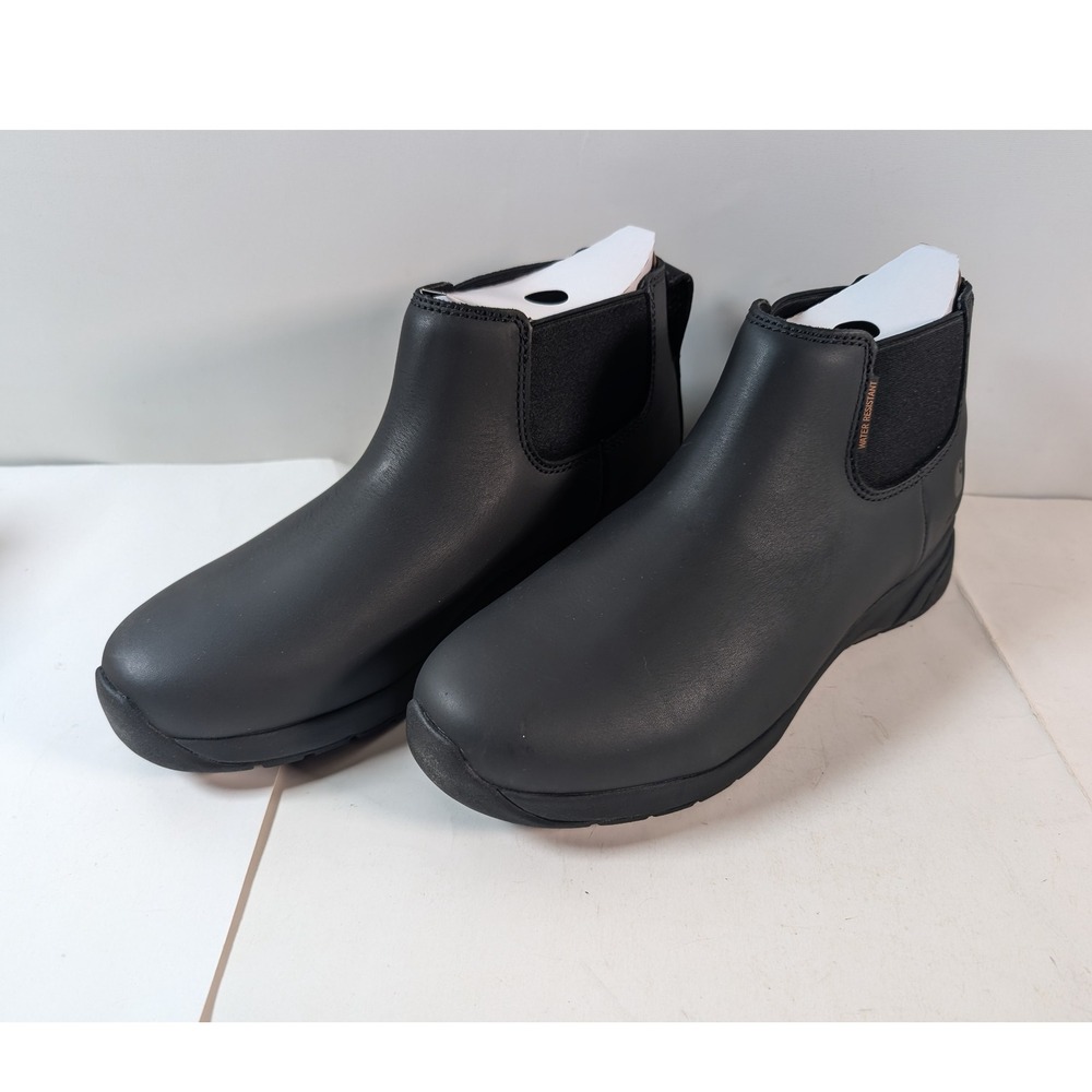 Carhartt Mens Black Leather Waterproof Slip On Ankle Boots Size 11.5